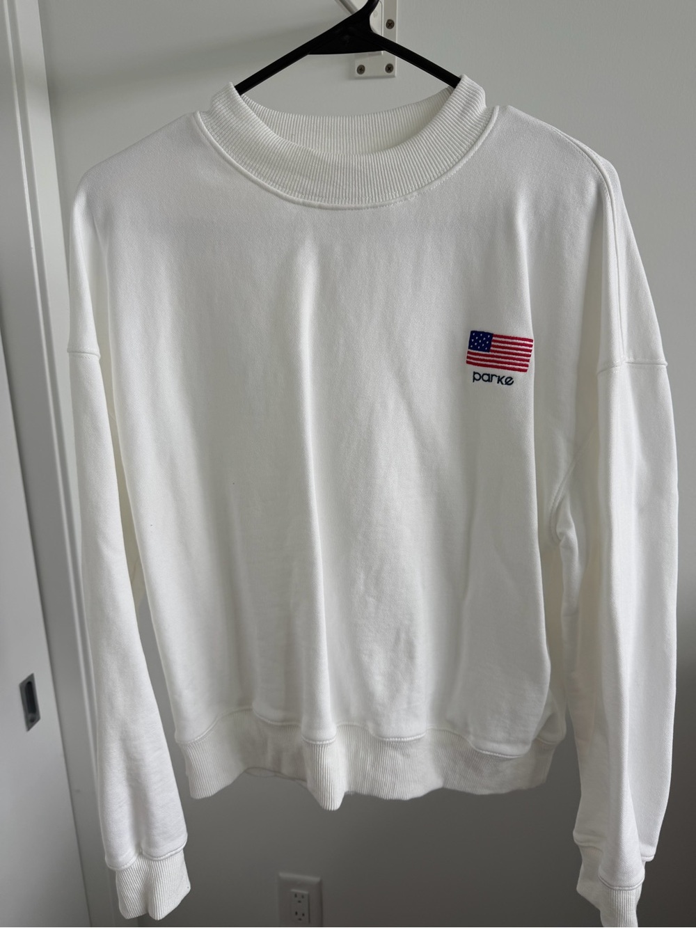 Parke White Flag Logo mock neck Sweater